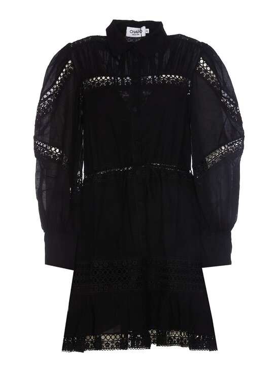 Charo Ruiz Dresses & Skirts - CHARO RUIZ Ibiza "Daniela" Black Lace Long-Sleeve Mini Dress size XS